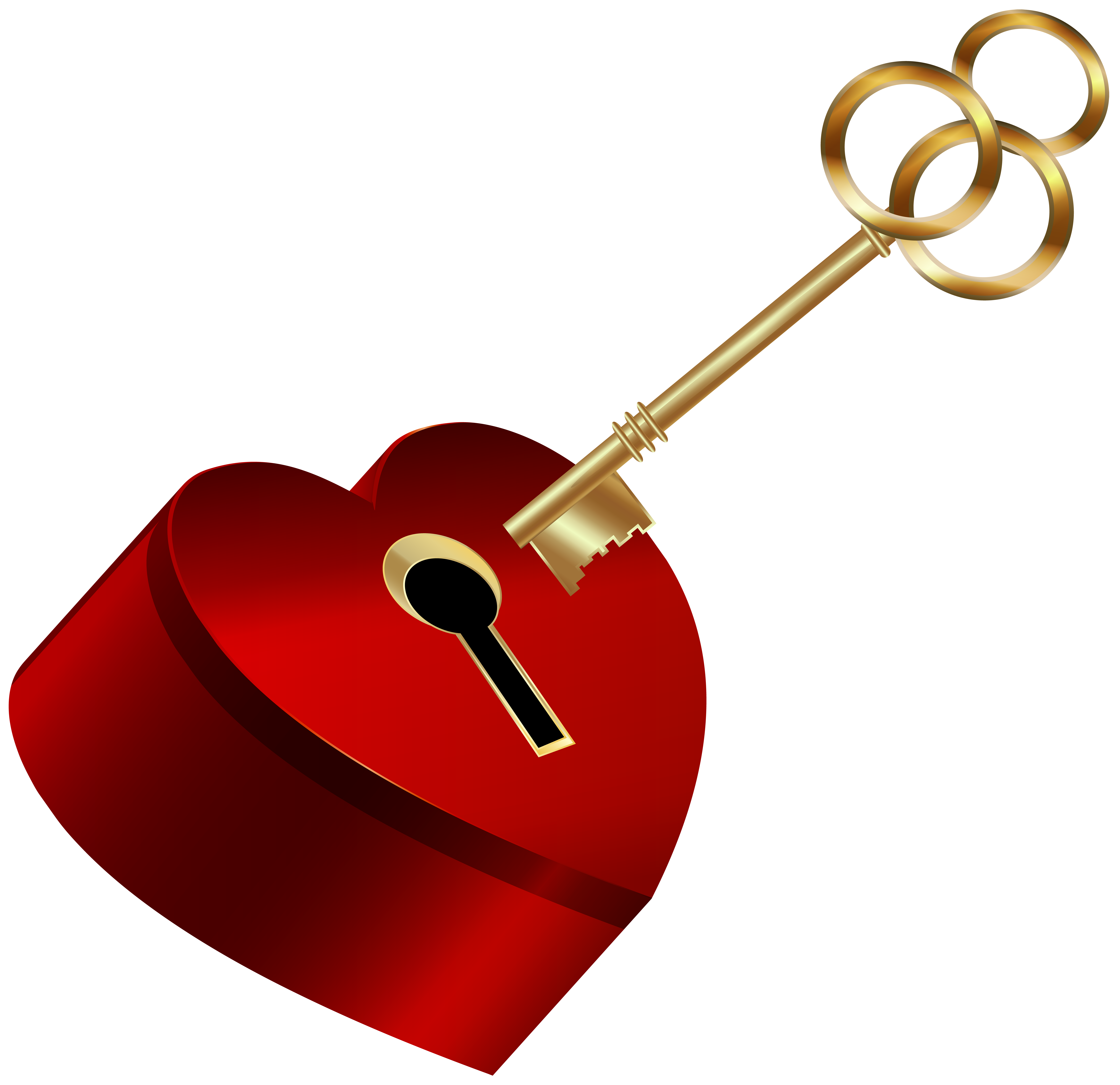 Heart with Key PNG Clip Art Image
