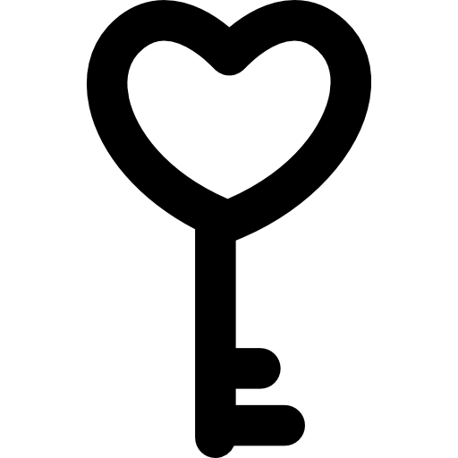 Heart shaped key Icons