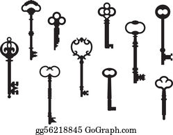 Skeleton Key Clip Art