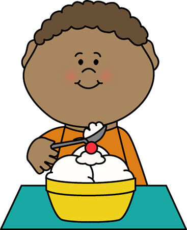 Child eating clipart.