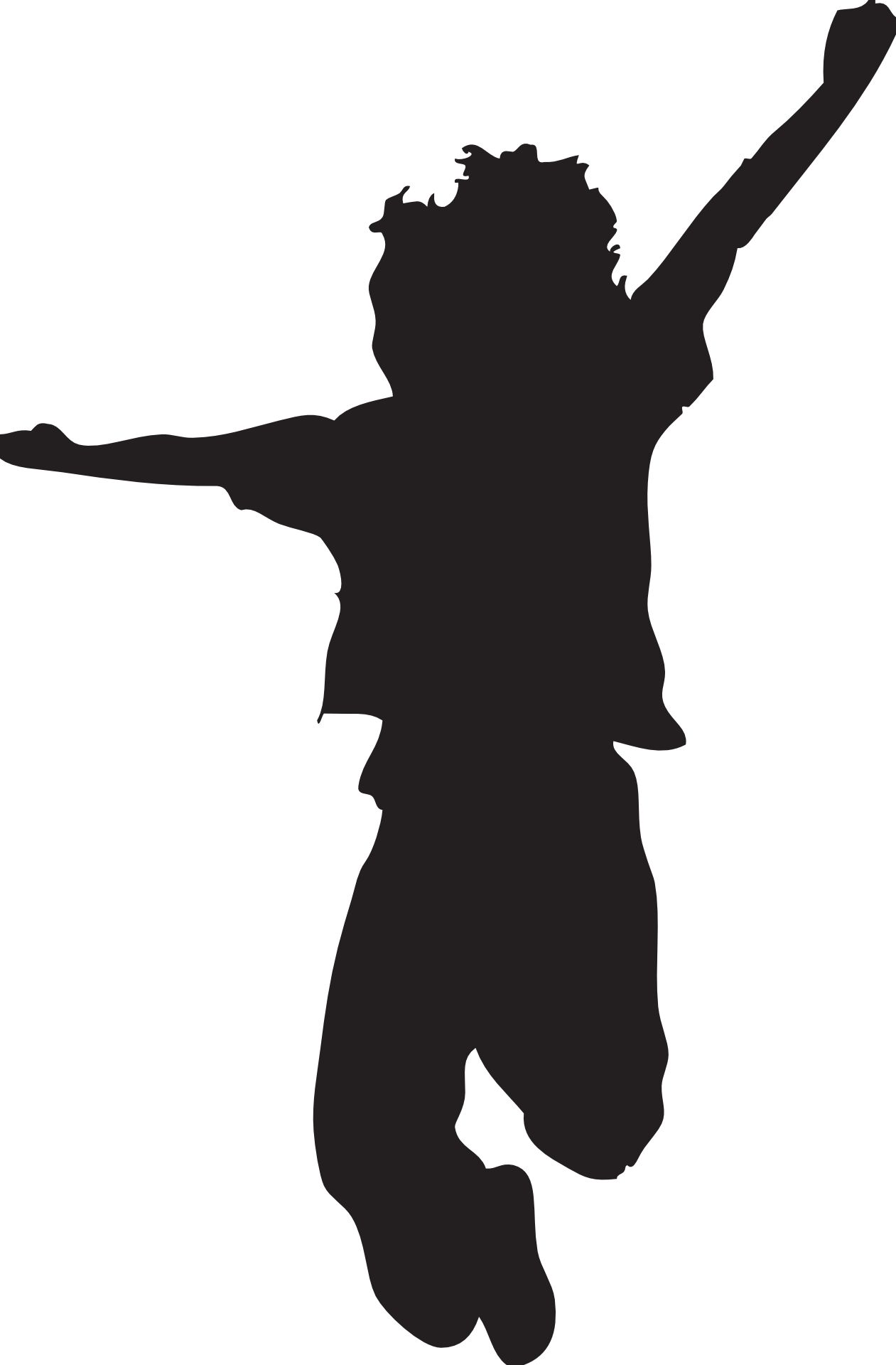 Jumping silhouette clipart.