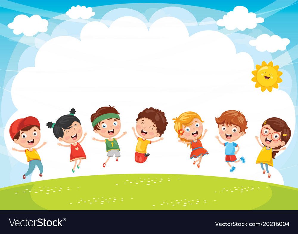 Happy kids playing Royalty Free Vector Image