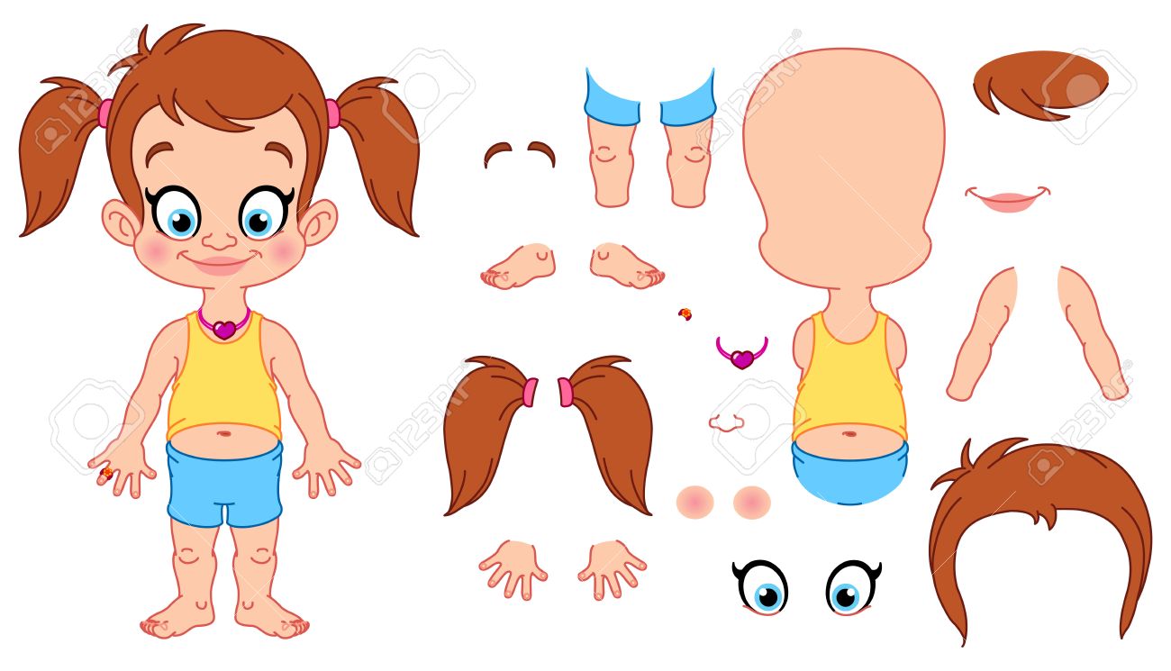 Body parts for kids clipart