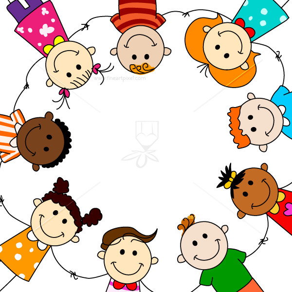 Happy Kids in a Circle