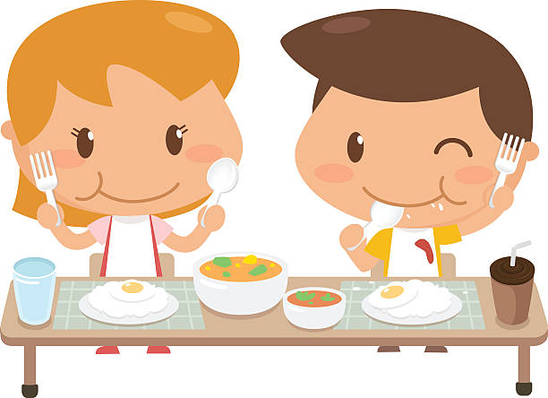 Kids eating clipart free