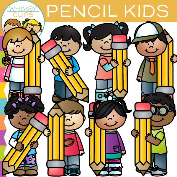 Kids with pencils.