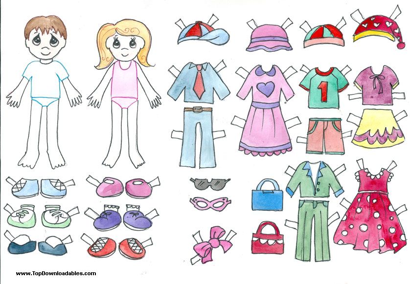 Free Printable Paper Doll Cutout Templates for Kids and