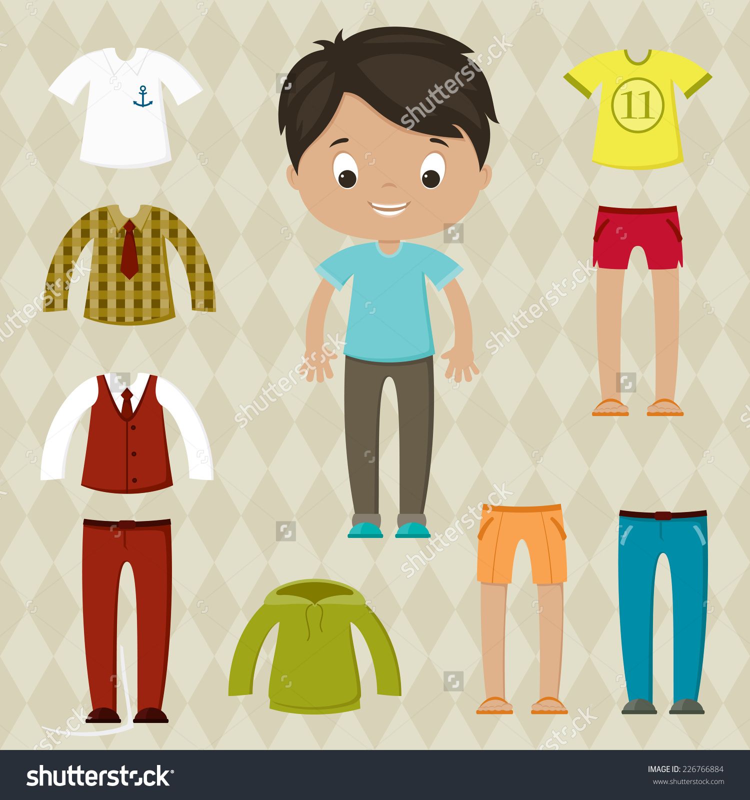 kids clothes clipart paper doll