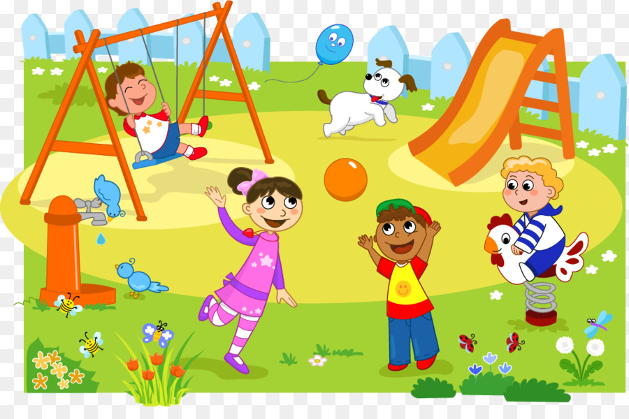 Playing children clipart.