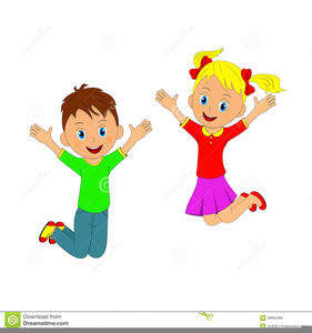 kids playing clipart jump child