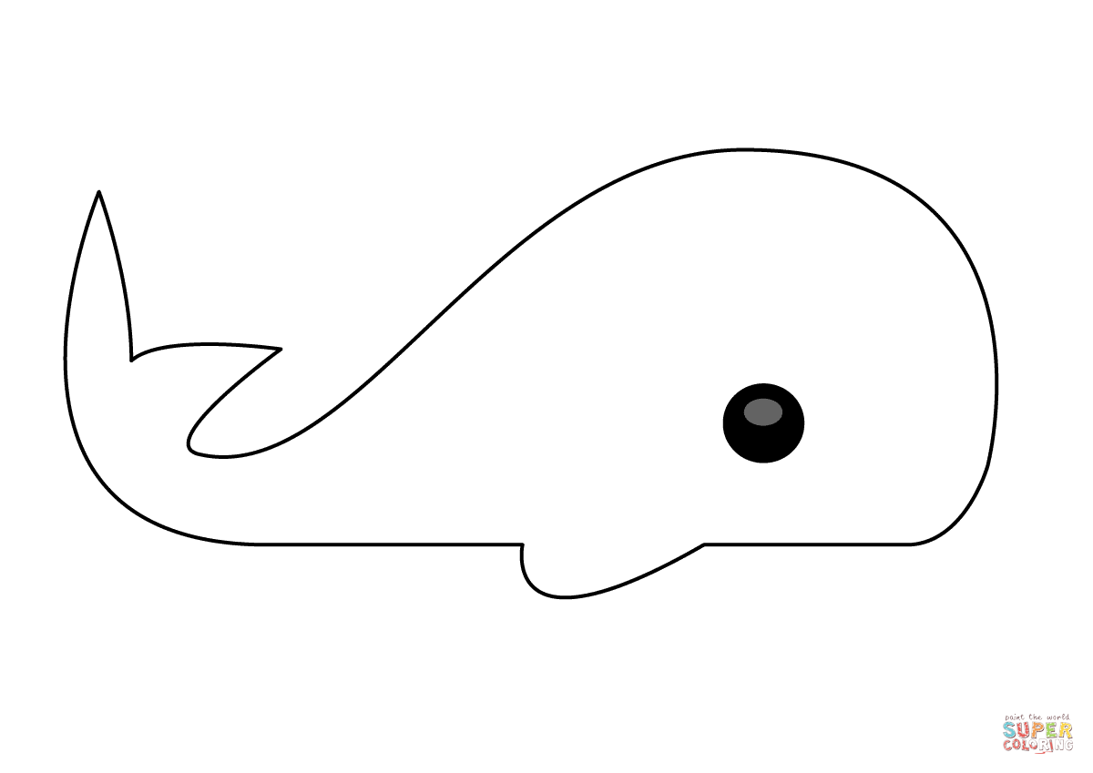 Simple Cartoon Sperm Whale coloring page