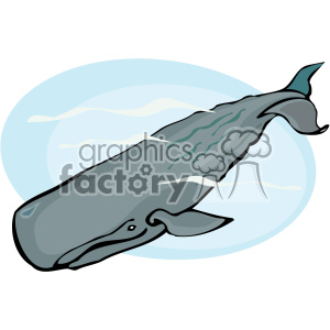 Deep diving Sperm whale clipart