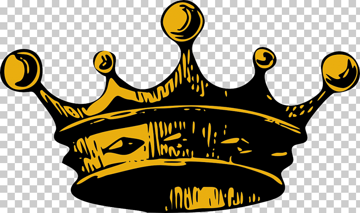 Crown King , Crown , yellow and black crown illustration PNG