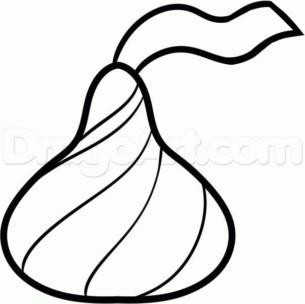 Hershey Kiss Clipart Black And White