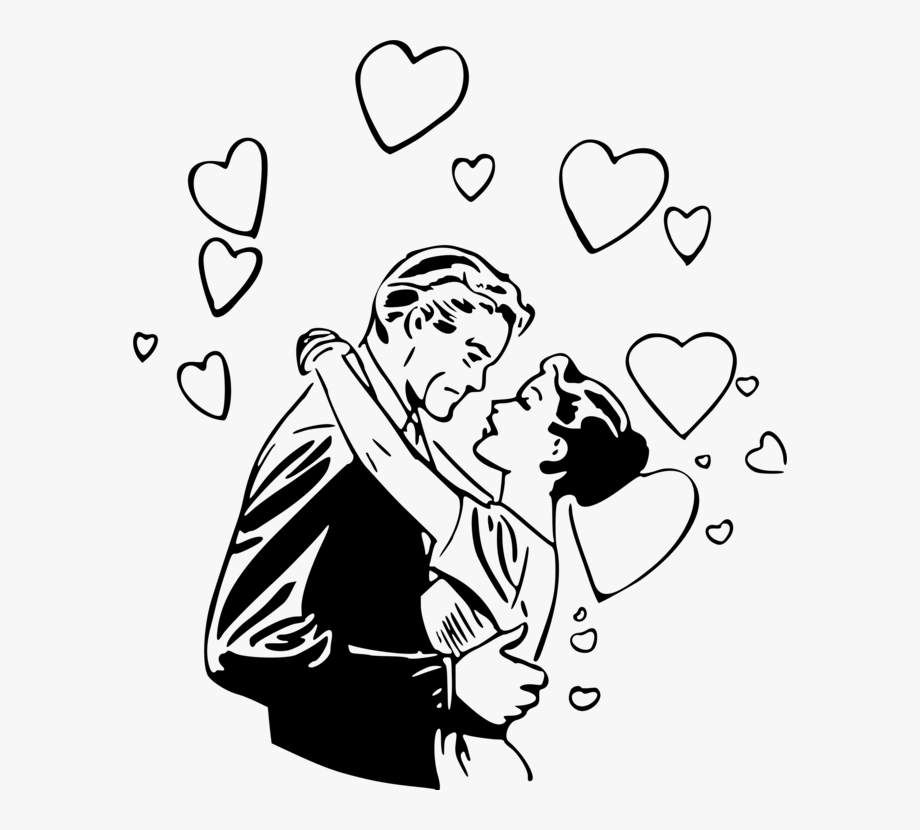 Love Drawing Romance Kiss Silhouette