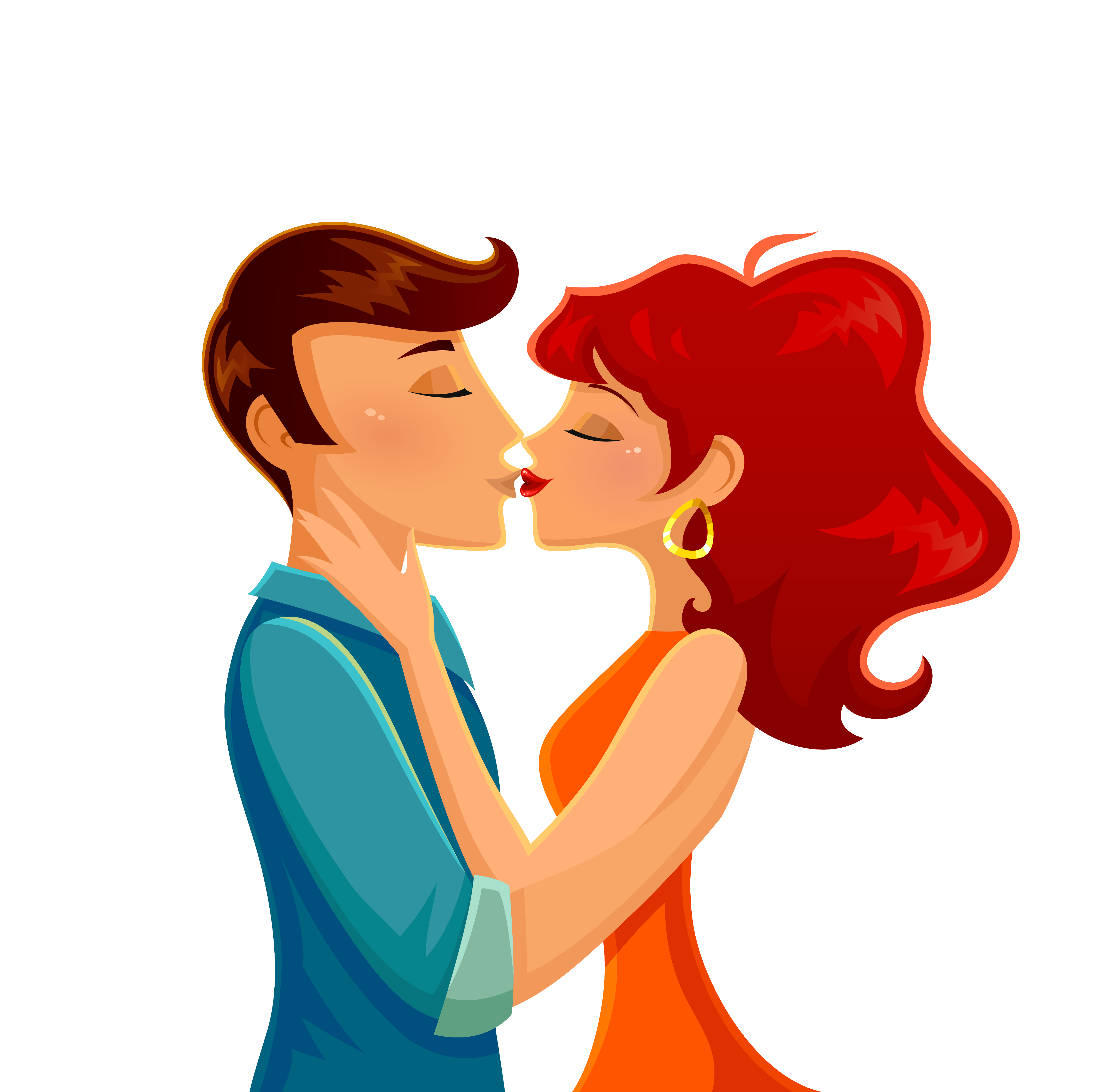 Kiss cartoon romance.