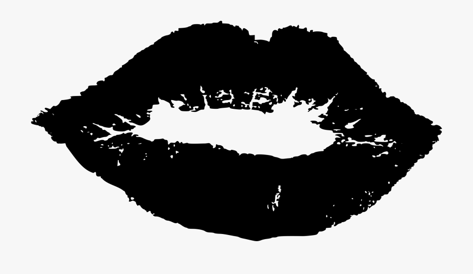 Lips Black And White Clipart Kiss Lips