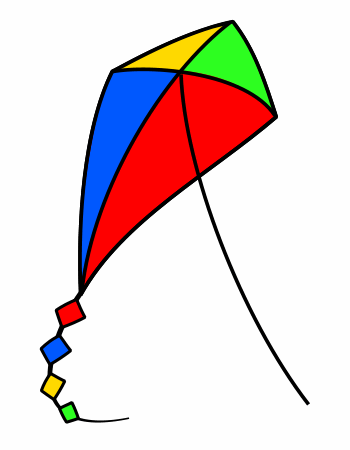 Drawing cartoon kite.