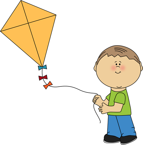 Boy flying kite.