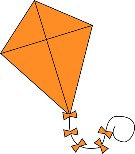 Orange Kite Clip Art Image