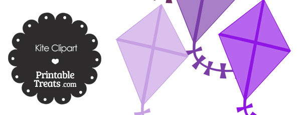 Purple kite clipart.
