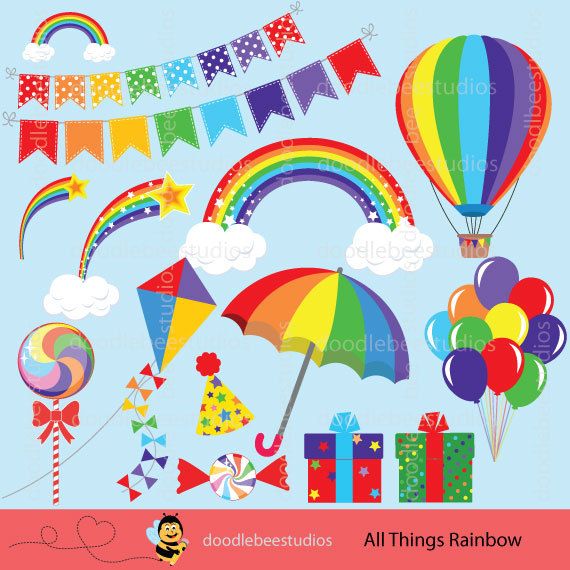Rainbow Clipart, Rainbow Clip Art, Rainbow Lollipop, Rainbow
