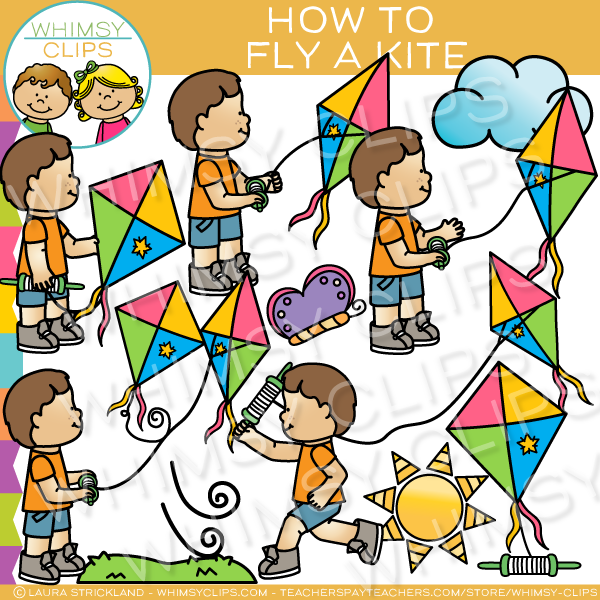 How to Fly a Kite Clip Art
