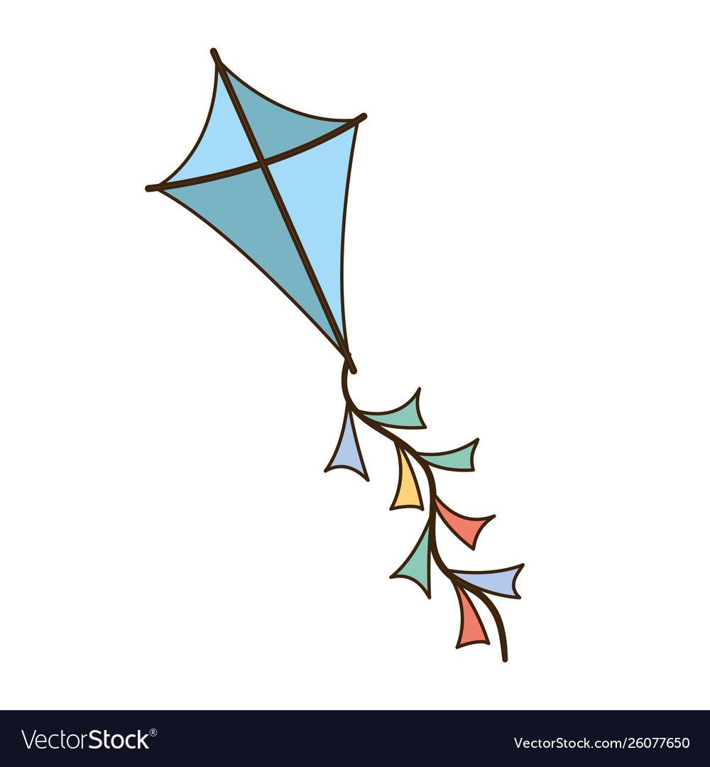 Blue colored kite flying with white background