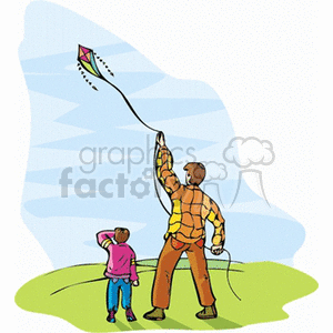 Flying a Kite clipart