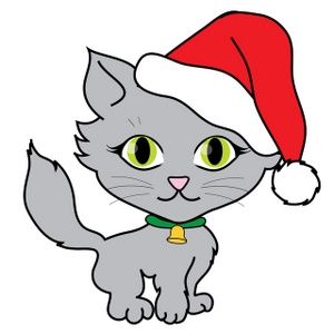 Christmas Kitten Clipart