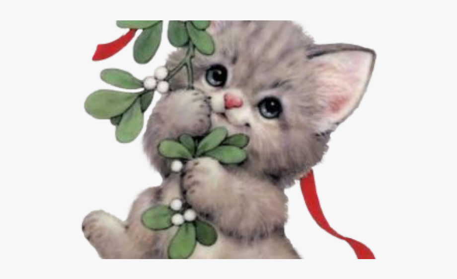 kitten clipart christmas