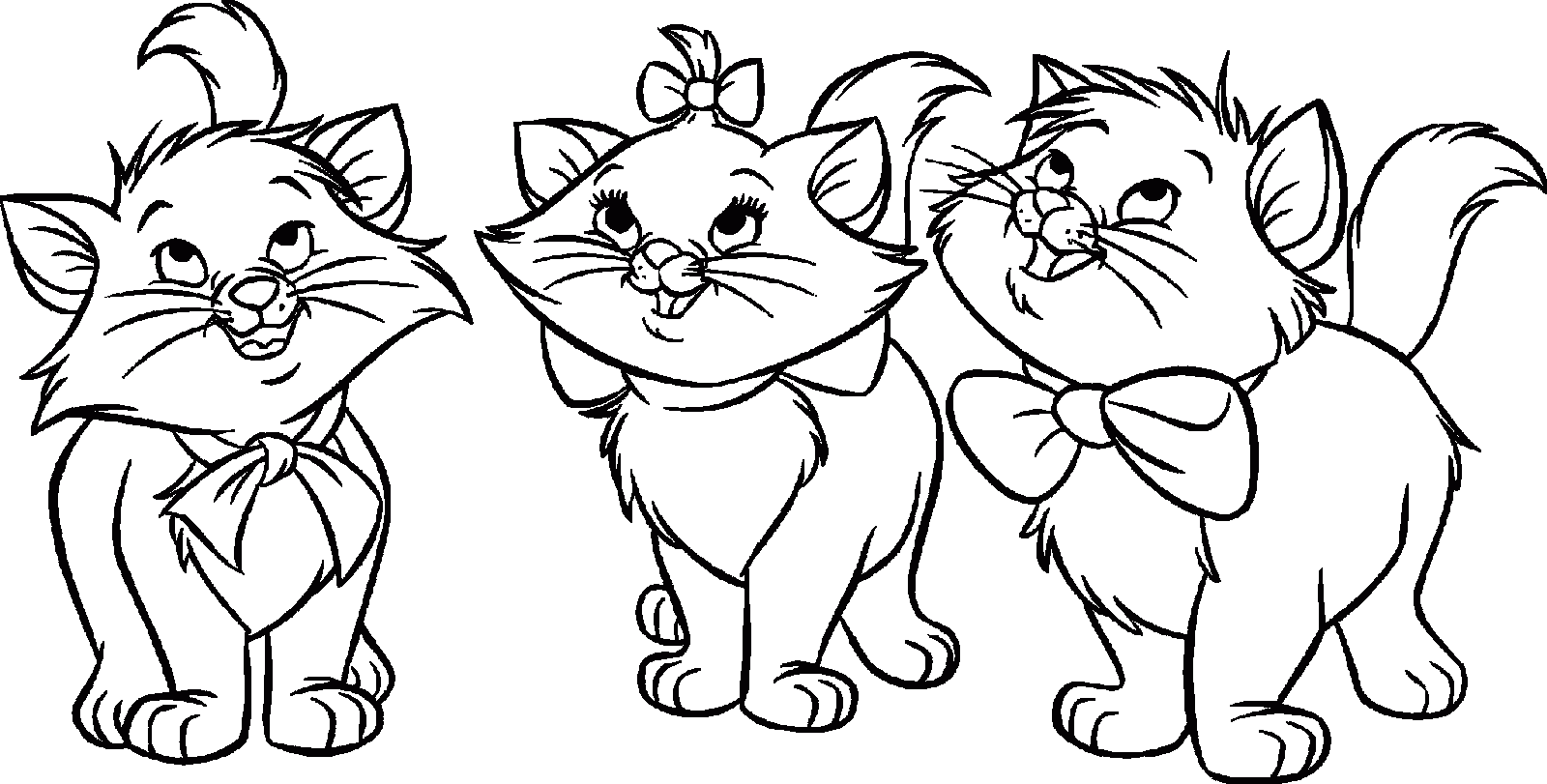 Kitten clipart coloring page, Kitten coloring page