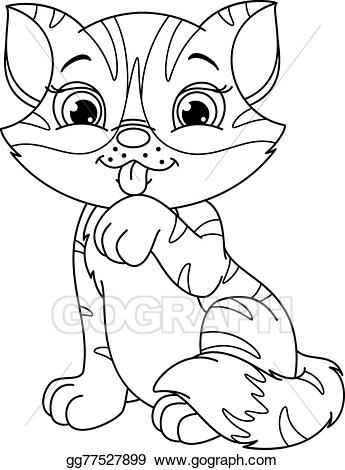 kitten clipart coloring
