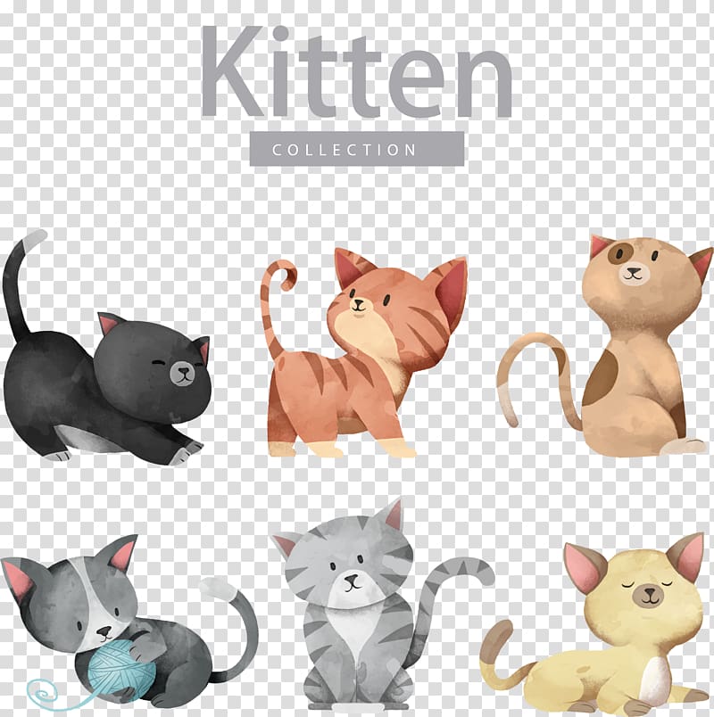 Cat Dog Kitten Illustration, Cartoon cute cat , kitten