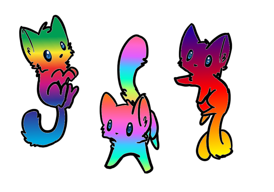 Kittens clipart rainbow.