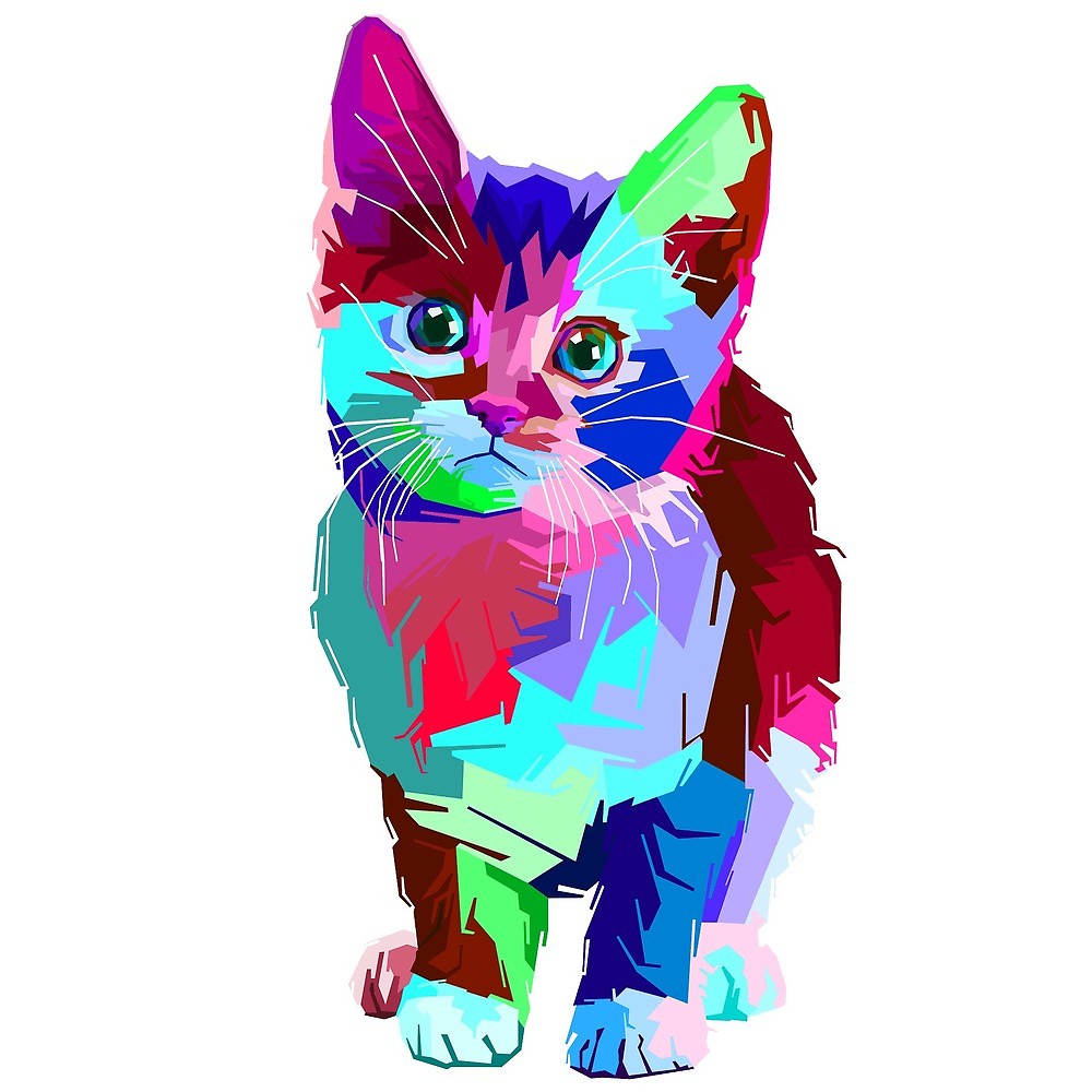 Rainbow kitten mysticfeline.