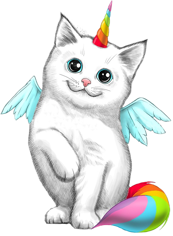 Kitten clipart rainbow.