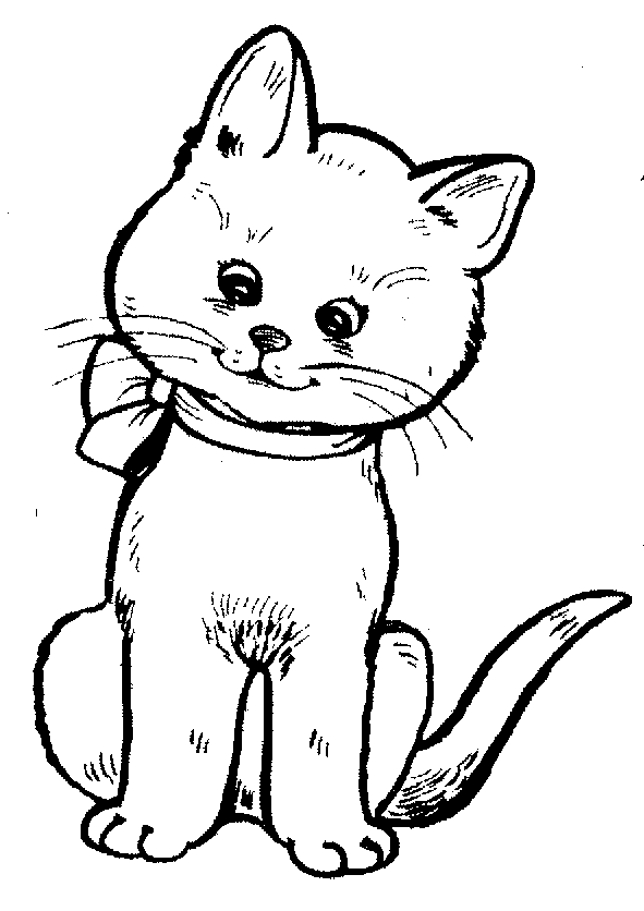 Cat and kitten clipart black and white