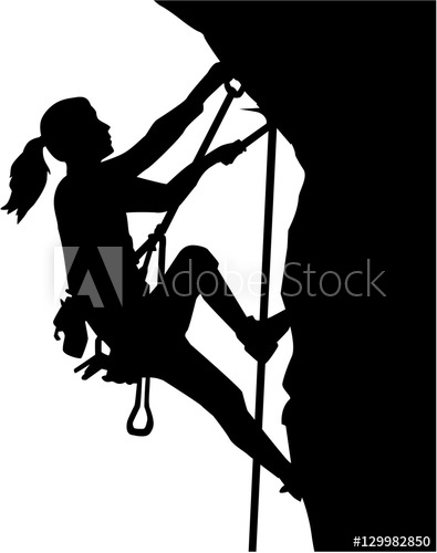 Female climber silhouette.