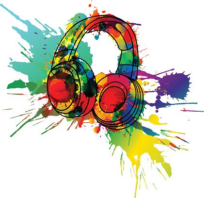 Headphones Made of Colorful Splashes premium clipart