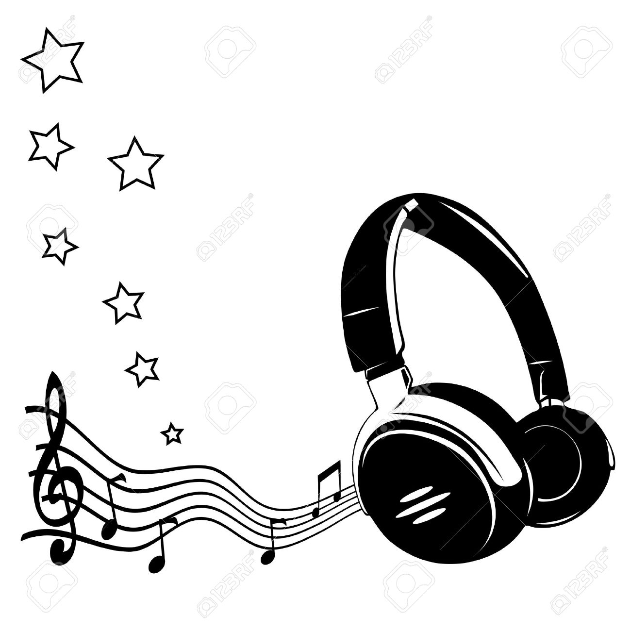 Collection headphone clipart.