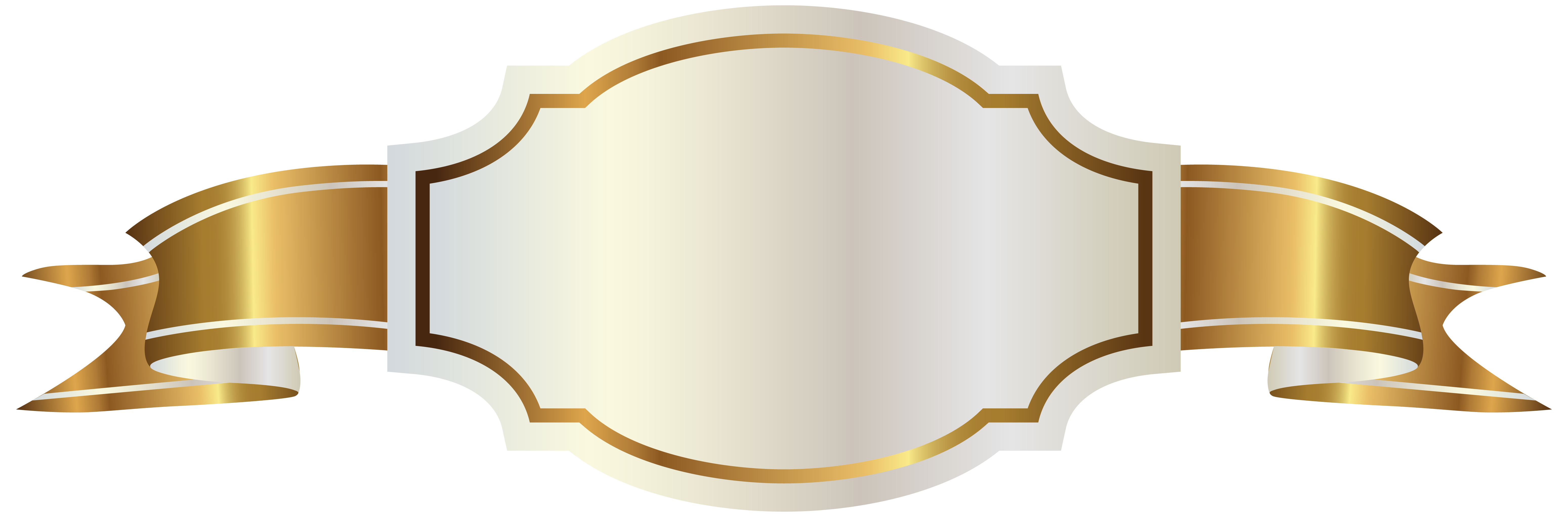 White Label and Gold Banner PNG Clipart Image