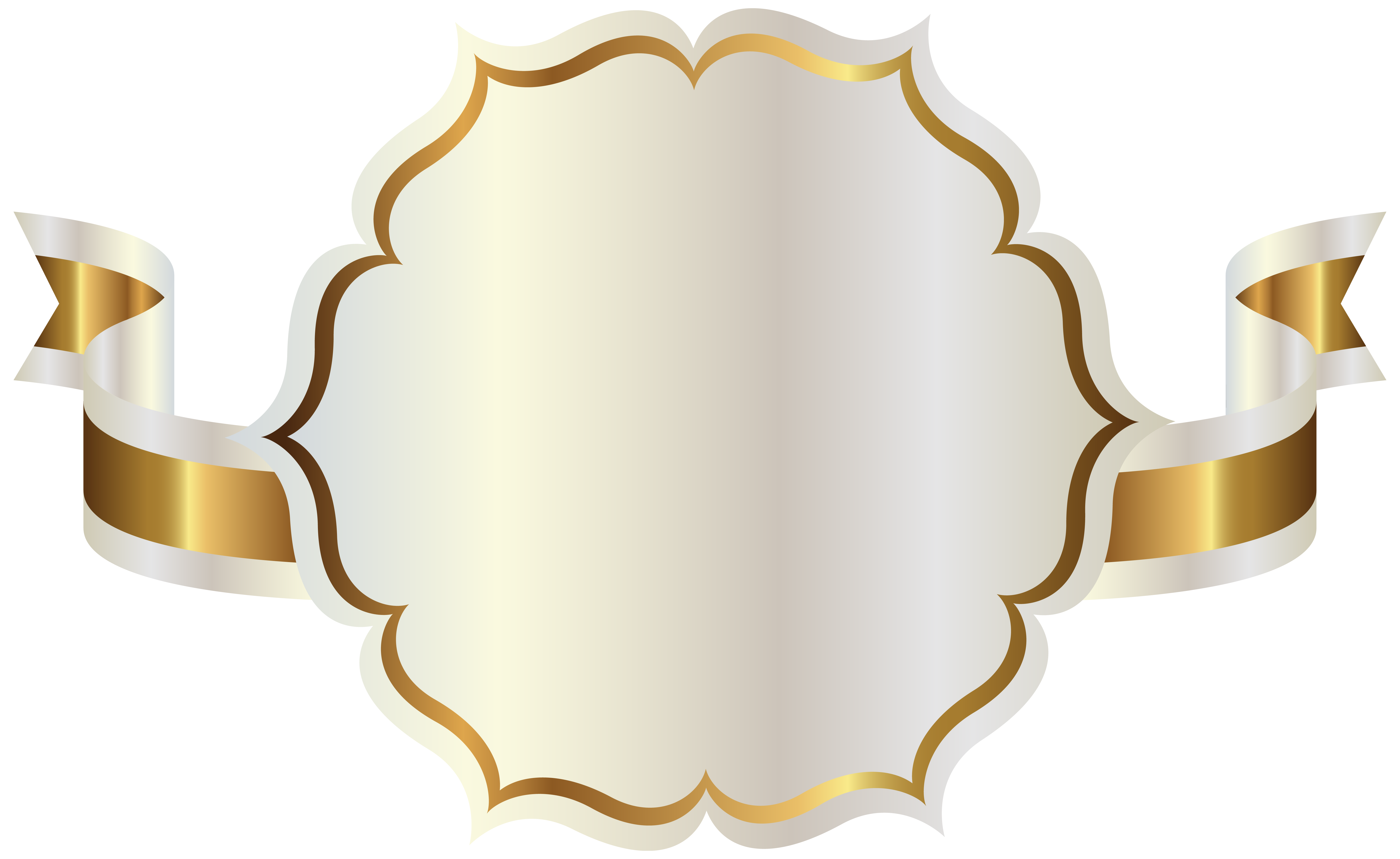 White Label with Gold Ribbon PNG Clipart