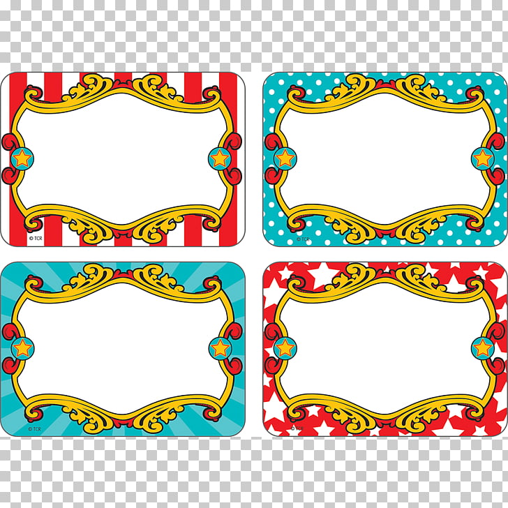 Paper Carnival Name Tags Label Sticker, carnival theme, four