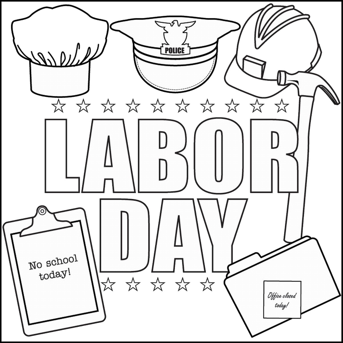 Labor day clipart black and white