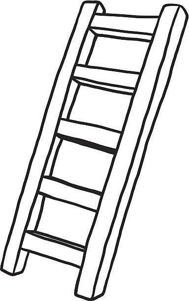 Ladder black and white clipart