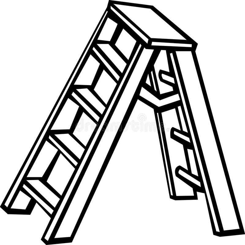 Ladder black and white clipart. 