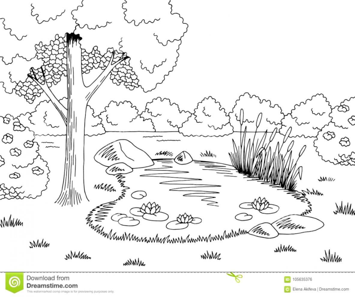 Lake Clipart Black And White