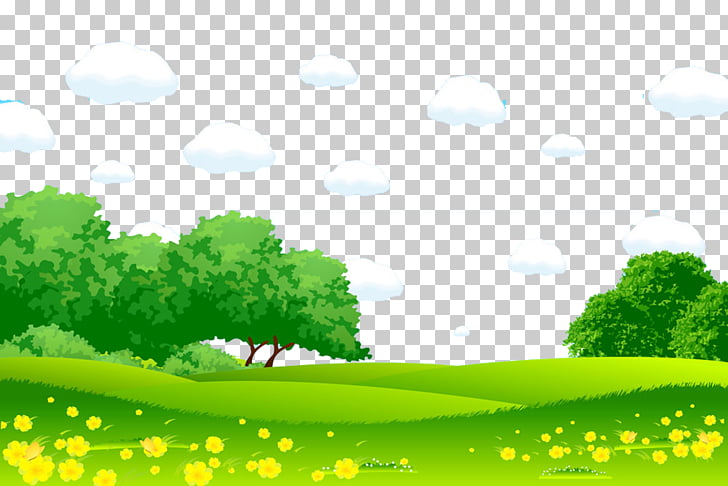 Cartoon Landscape painting Photography Illustration, Green