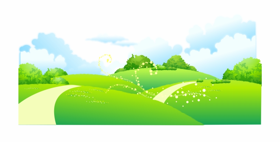 On Meadow Painted Of Trees Illustration Cartoon Clipart